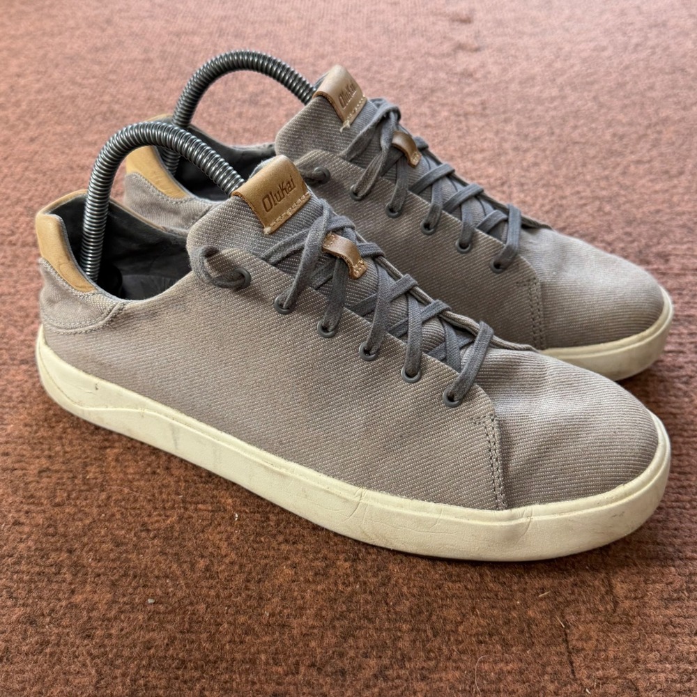 OluKai Lae'ahi Li Mens 8 Grey Textile Sneakers Casual Slip On Shoes 10445-2626